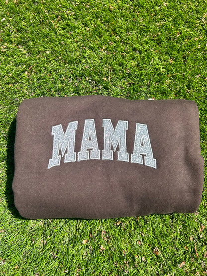 MAMA Glitter Embroidered Sweatshirt, Mother's day gift, Baby shower present