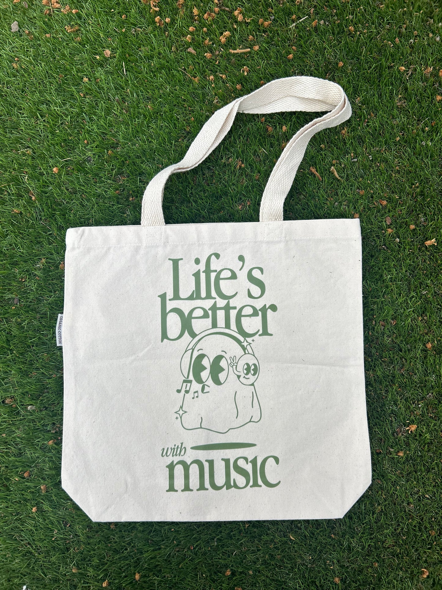 Better with Music Organic Cotton Tote Bag