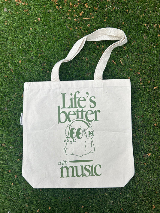 Better with Music Organic Cotton Tote Bag