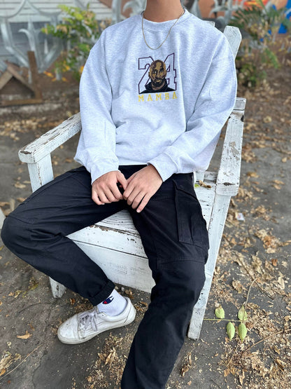 24 Kobe Bryant Lakers Embroidered Sweatshirt, Los Angeles Basketball