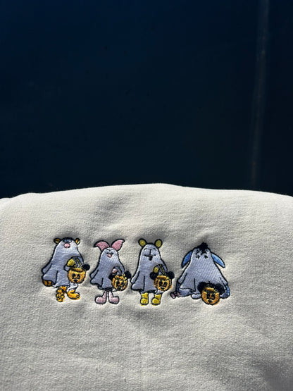 Trick or Treat Pooh Gang Embroidered Sweatshirt