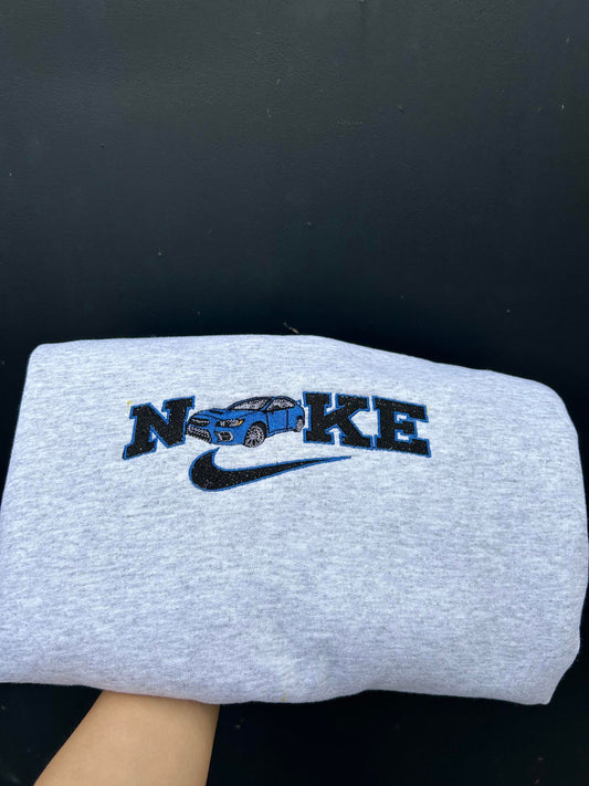 Blue Subaru Car Embroidered Sweatshirt, Subaru WRX