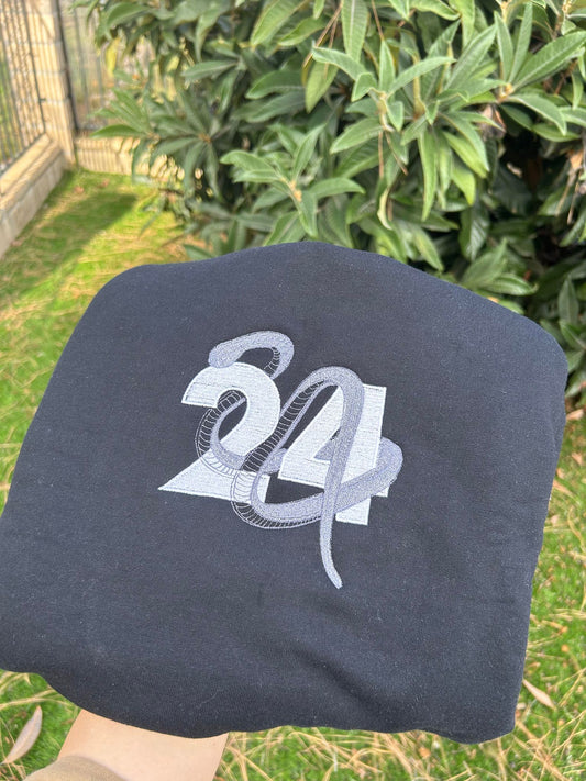 24 Snake Kobe Bryant Embroidered Sweatshirt, Los Angeles Lakers, Basketball