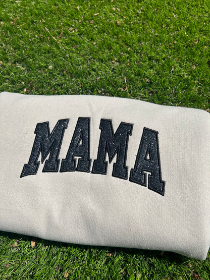 MAMA Glitter Embroidered Sweatshirt, Mother's day gift, Baby shower present