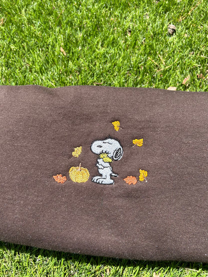 Snoopy Fall Embroidered Sweatshirt