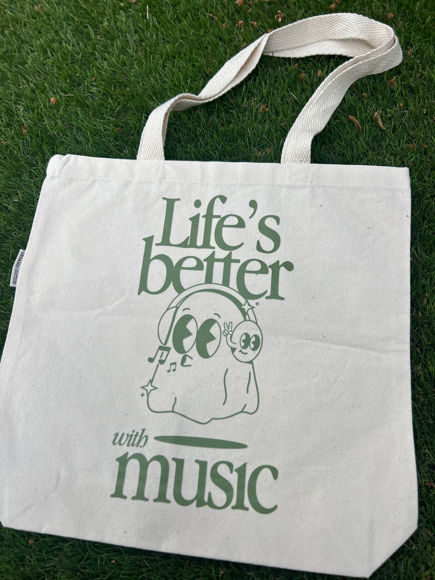 Better with Music Organic Cotton Tote Bag
