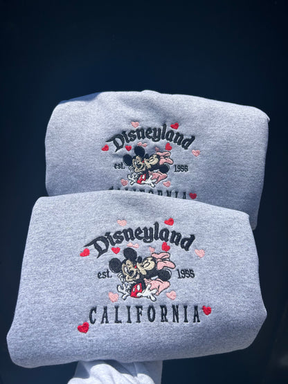 Mickey & Minnie Disneyland Embroidered Sweatshirt