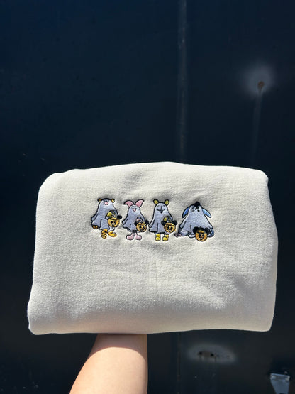Trick or Treat Pooh Gang Embroidered Sweatshirt