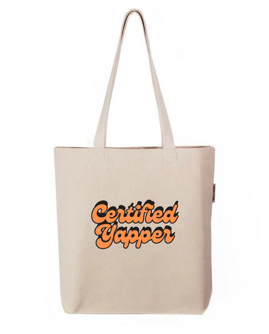 Certified Yapper Organic Cotton Tote Bag