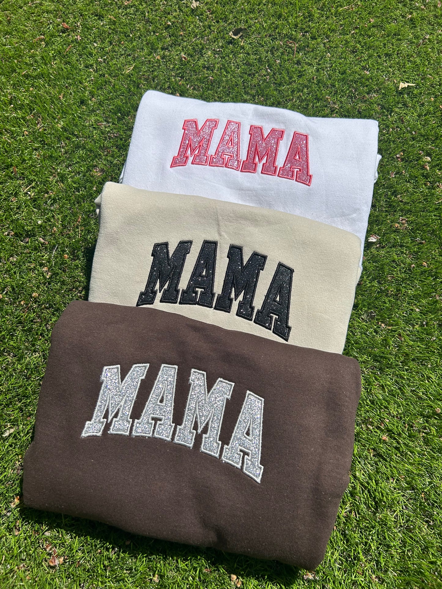 MAMA Glitter Embroidered Sweatshirt, Mother's day gift, Baby shower present