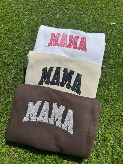 MAMA Glitter Embroidered Sweatshirt, Mother's day gift, Baby shower present